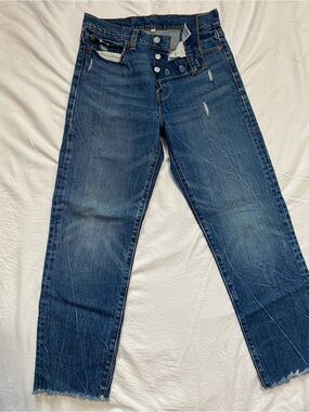 Woman’s Blue Straight-Leg Jeans